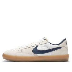 Nike Heritage Vulc SB 'Summit White Navy' CD5010-102 - KICKS CREW Nike Sb Adversary, Trending Sneakers, Leather Accents, Navy Leather, Vibrant Orange, White Canvas, Nike Sb, Light Brown, Me Too Shoes