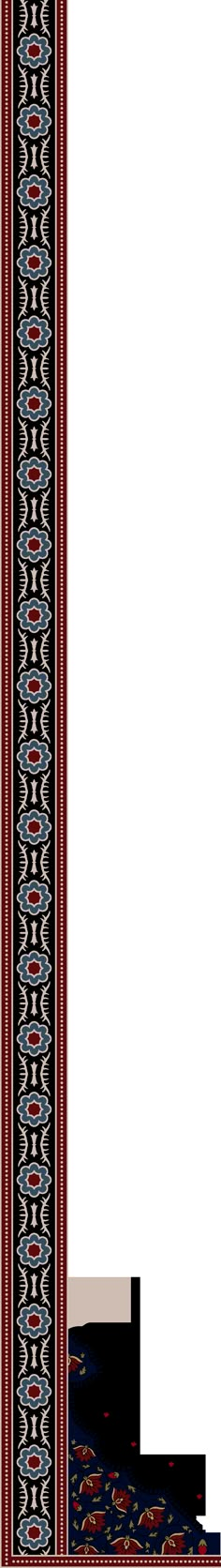 an ornate border with red, black and white designs