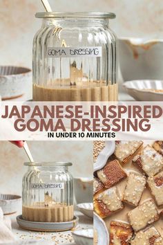 japanese inspired goma dressing in a glass jar