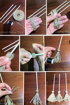 the steps to make tasselled macrame bracelets