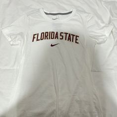 Slim Fit Womens Fsu Shirt Size Medium New Without Tags Perfect Condition Never Worn Nike Fsu Shirt, Fsu Shirts, University Shirt, Tops Nike, Fit Womens, Florida State University, Shirt Nike, Womens Shirt, Nike White