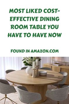 a round table with chairs around it and the words most liked cost effective dining room table you have to have now found in amazon