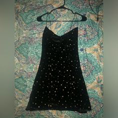 Super Cute Black Velvet Mini Dress, Has Gold Star Details, Size Small #Dress #Stars #Evening #Fall #Halloween #Witchy #Boho Black Fairy Grunge Party Dress, Black Witchy Dress For Night Out, Witchy Black Party Dress, Black Witchy Mini Dress For Party, Black Witchy Mini Dress For Costume Party, Black Witchy Evening Mini Dress, Witchy Evening Mini Dress, Black Witchy Mini Dress For Night Out, Fairy Grunge Mini Dress For Halloween Night Out