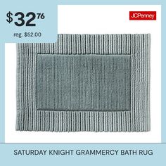 a gray bath rug is on sale for $ 32 95 reg $ 42 00 at jcheney com