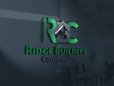 the logo for ridge builder's construction, which has been designed to look like it is