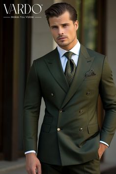 >>ORIGINAL ARTWORK AND CONTENT, PLEASE DO NOT COPY<< Men Suits, Suits For Man, Stylish Olive Green Double Breasted Suit for Men  for Men piece Wedding Suit, Double Breasted, Formal Fashion Slim Fit Suit Elevate your formal wardrobe with our meticulously crafted Olive Green Double Breasted Suit for men. This classic fit suit exudes sophistication and timeless elegance, making it the perfect choice for a variety of formal occasions. 👔 Expertly Tailored: Our skilled craftsmen ensure a precise fit, enhancing your silhouette and providing unmatched comfort throughout the day. 🍃 Olive Green Elegance: The rich olive green hue adds a touch of uniqueness to your ensemble, making you stand out in any crowd. 👌 Double Breasted Design: The double-breasted jacket not only exudes confidence but also p Green Double Breasted Suit, Green Suit Men, Suit Double Breasted, Olive Green Suit