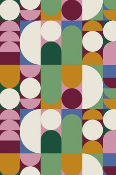 an abstract pattern with circles and rectangles