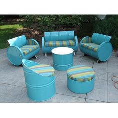 a set of outdoor furniture sitting on a patio