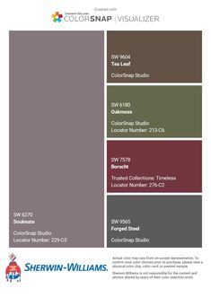 the color scheme for sherwinn williams's paint