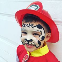 Paw Patrol Face Paint, Dog Face Paints, Paw Patrol Costume, Dog Makeup, Face Painting For Boys, Paw Painting, Dogs Paw, Ideas For Dogs, Marshall Paw Patrol