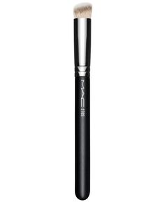 Its round and slightly domed, slanted mini shape (paired with densely packed, luxuriously soft synthetic fibers) makes this brush ideal for applying, buffing out and blending concealer creams and liquids with a smooth, even finish. Works especially well with Mac Studio Fix 24-Hour Smooth Wear Concealer. Blending Concealer, Mac Concealer, Liquid Foundation Brush, Mac Studio, Mac Studio Fix, Studio Fix, Cream Concealer, Concealer Brush, Makeup Reviews