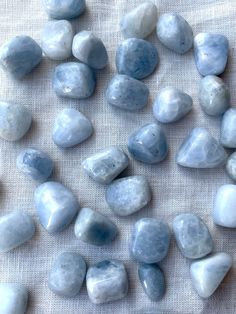 Blue Calcite Tumble Crystal Blue, Blue And White Crystal, Light Blue Crystals, Blue Calcite Crystal Meaning, Blue Calcite Aesthetic, Blue Crystals Stones, Blue Calcite Crystal, Bright Blue Crystals, Baby Blue Aesthetic