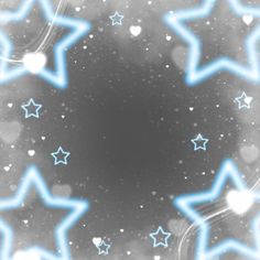 blue and white stars are in the sky with sparkles on it's sides