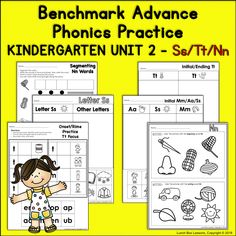 two worksheets for beginning and ending the phonicic practice with an image of a