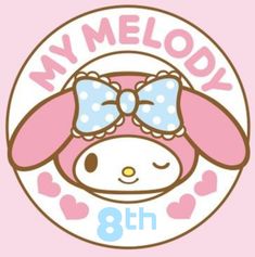 a sticker with an image of a cartoon animal wearing a bow