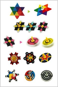 several different types of bead designs on a white background