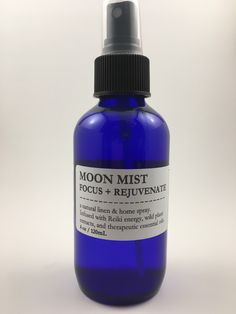 A personal favorite from my Etsy shop https://www.etsy.com/listing/492893451/moon-mist-focus-rejuvenate-linen-and Reiki Energy, Reiki, Mist, Shampoo Bottle, Essential Oils, Spray, Etsy Shop, Moon, Handmade Gift