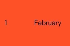 an orange background with the words'1 february'in black on top of it