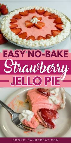 easy no - bake strawberry jello pie recipe