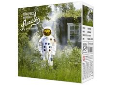 the box contains an image of a man in space suit standing in tall green grass