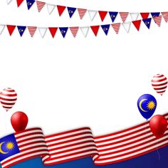 an american and malaysian flag background with balloons