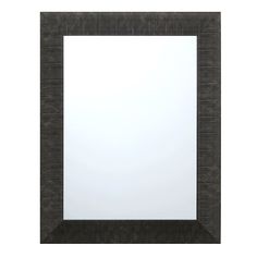 a square mirror is shown in black and white with stripes on the border around it