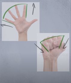 an image of a hand with three arrows pointing to the left