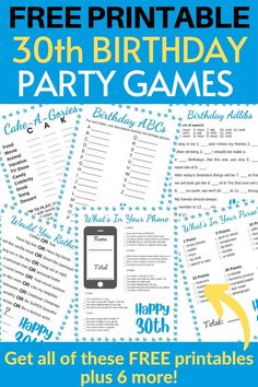 30th birthday party games Games For 30th Birthday Party, Diy Birthday Activities, 30th Birthday Activities, 30th Birthday Party Games, Games To Print, Gift Bingo, 30th Birthday Wishes