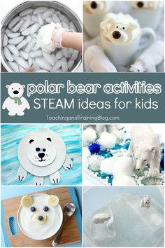 polar bear activities for kids to play with in the water and on the ice while they learn how to make them