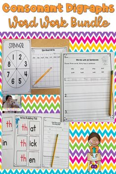 a collage of different worksheets with the words and numbers on them, including