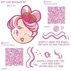 some type of sticker that has been designed to look like a girl with pink hair and