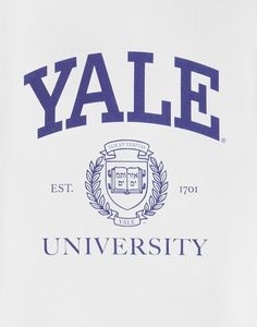 the yale university logo is shown on a white t - shirt