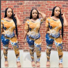 Two Piece Set Tie Dye Short Round Neck Waist Pants No Closure 95% Polyester 5% Spandex Model Is Wearing A Size Small Model Stats Height: 4’11 Follow Us On Ig @Babsboutique_ Brown Stretch Casual Sets, Casual Brown Stretch Sets, Melina Pant, Fashion Nova Jumpsuit, Short Scarves, Leopard Print Pants, Sailor Pants, Eileen Fisher Pants, Coral Print