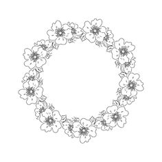 an outline of flowers arranged in the shape of a circle