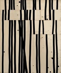 an abstract painting with black and white stripes