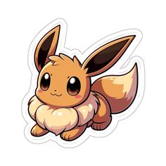 a sticker with an image of a pikachu sitting on it's back