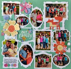 a family scrapbook with photos and flowers