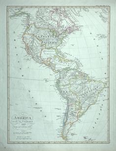 an old map of the americas