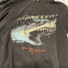 Represent S/S22 Shark Hoodie Purchased From Nordstrom Rack Back In 2022 For 600$ Scary Shark, Shark Clothes, Shark Sweater, Sharks Scary, Shark Stuff, Shark Hoodie, Cat Hoodie, List Ideas, Sharks