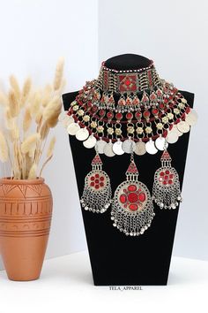 Afghan Jewellery Authentic Traditional Handmade Jewellery. Get in contact with us if there is any queries regarding the item. Check out my page for other items. Help my small business and promote Afghan culture by placing an order with us. We have different kinds and types of Afghan Vintage Jewelleries! Your feedback is much appreciated. Please let us know the item arrived safely! Bohemian Beaded Jewelry Sets For Festive Occasions, Afghani Jewelry, Afghan Culture, Kuchi Jewelry, Afghan Jewelry, Jewellery Set, Headpiece, Jewelry Set, Choker