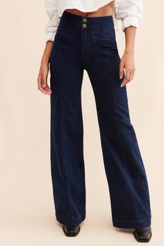 Rent Tailored Wide Leg Jeans from Nuuly. Pick 6 items for $98/month. Free shipping + returns. Tailored Jeans For Women, Best Jeans For Body Type, High Waisted Wide Leg Jeans Outfit, Luxury Jeans, Wide Leg Jeans Outfit, High Waisted Wide Leg Jeans, Wide Legged Jeans, Frame Jeans, Soft Dramatic