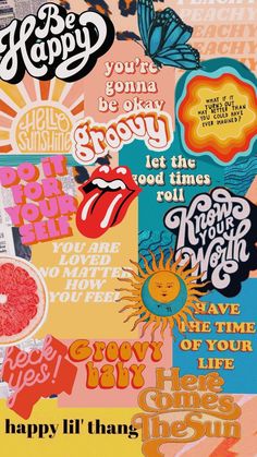 the rolling stones collaged together to create a poster for their album, happy it'll thans