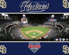 the san diego padres stadium is full of fans and their team's name on it