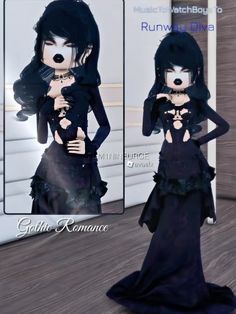 Di Gothic Romance, Goth Romance, Dti Fits, Fits Inspo, Royale High, Roblox Codes, Play Dress