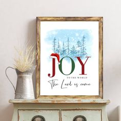 a christmas card with the words joy to the world on it