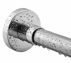 a shower head with water droplets on it's body and the handle is closed