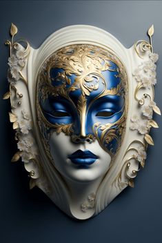 Porcelain Mask Fantasy Art, Venetian Masks Art, Italian Masks, Dark Circus, Venice Mask, Venetian Masquerade Masks, Venetian Carnival Masks, Unique Masks, Carnival Of Venice