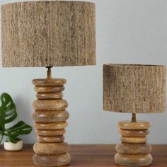 Rustic Natural Wooden Table Lamp – Handcrafted Design with Textured Shade - Decor interiors African Lamp, Jute Shades, Log Home Kitchens, Cozy Interiors, Wooden Table Lamp, Elegant Lamp, Wood Table Lamp, Diy Light Fixtures, Bohemian Farmhouse