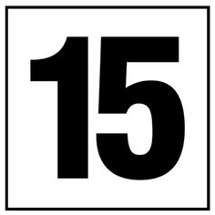 the number fifteen is shown in black and white