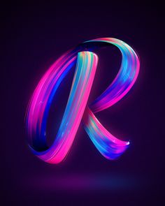 the letter k is made up of neon colored lines on a dark background, and it appears to be in motion